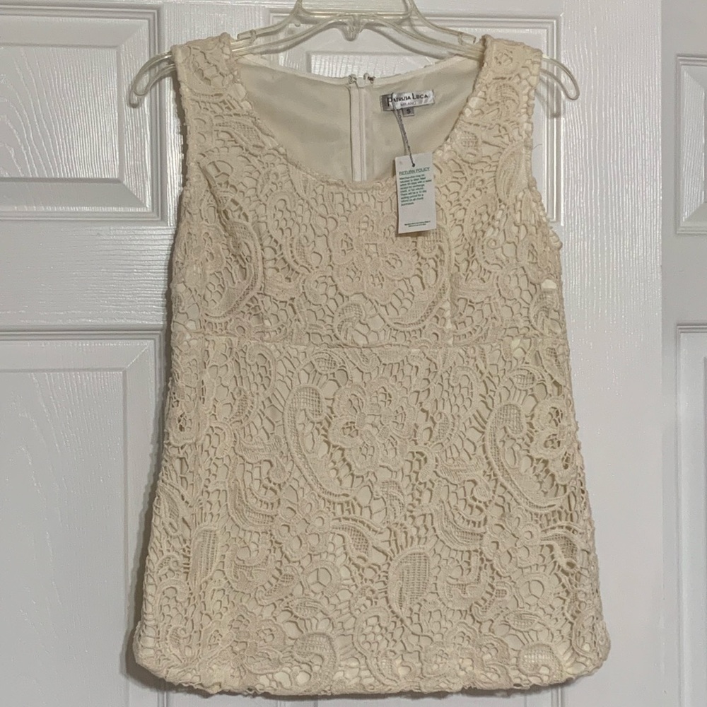 Cream lace tank top